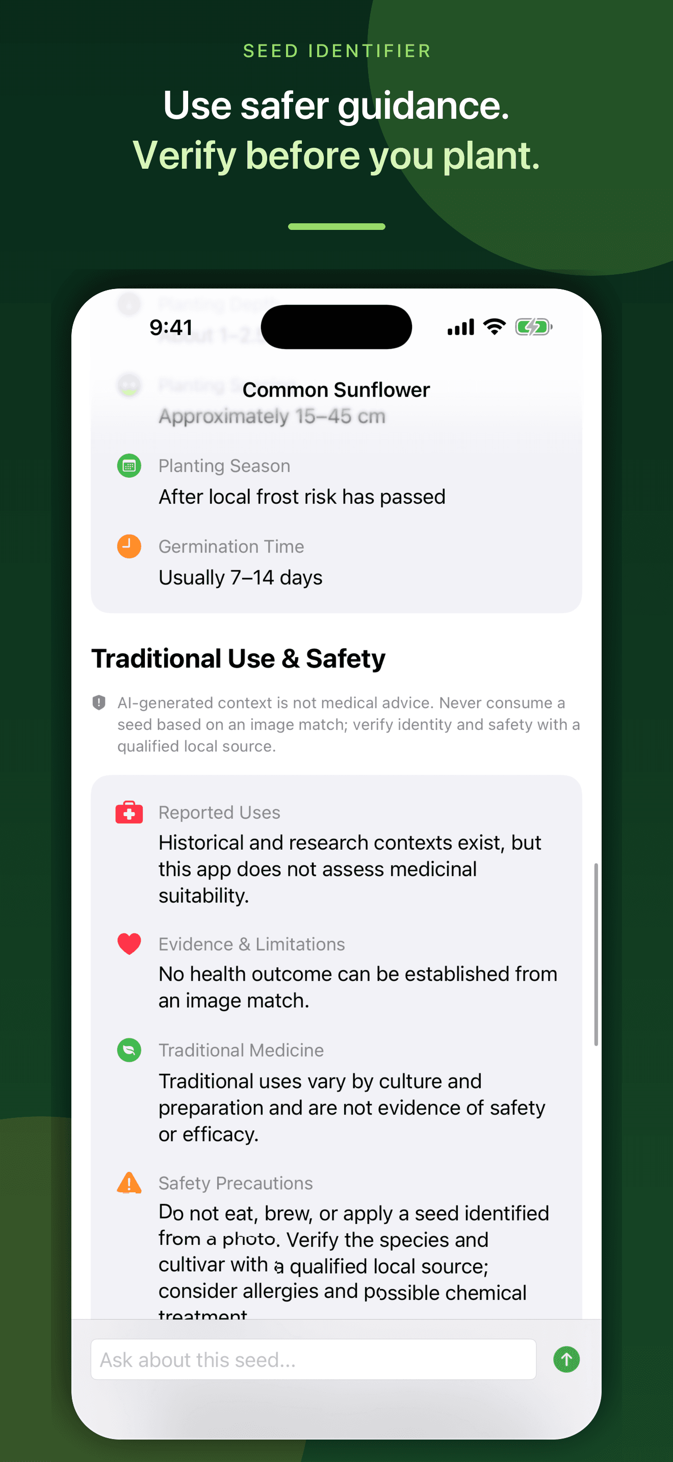 Traditional-use context with visible safety limitations