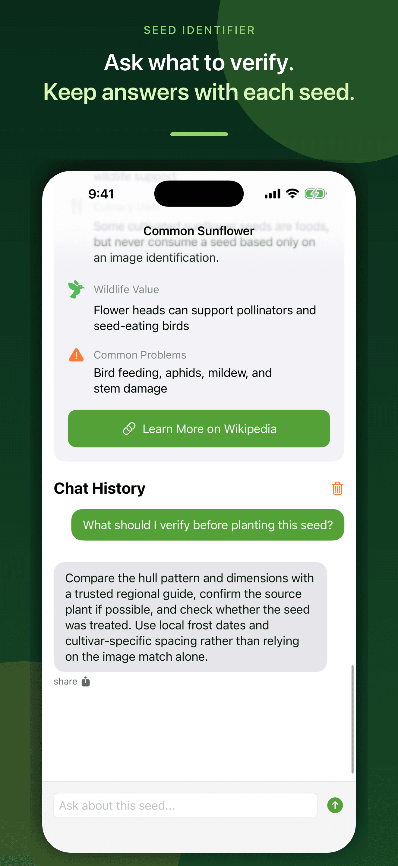 Saved follow-up question and verification guidance